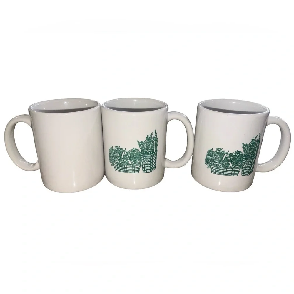 Longaberger Basket Mugs Set of 3 Vintage Made in USA Consultant Gift Coffee Cups